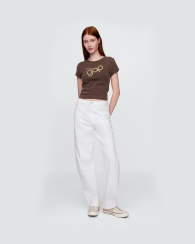 Женская укороченная футболка GAP с логотипом 1159844819 (Коричневый M)
