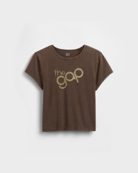 Женская укороченная футболка GAP с логотипом 1159844819 (Коричневый M)