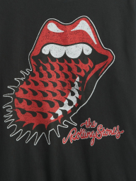 Жіноча літня футболка The Rolling Stones GAP укорочена 1159844834 (Чорний S)