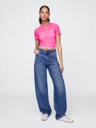 Жіноча сітчаста футболка GAP 1159844863 (Рожевий S)