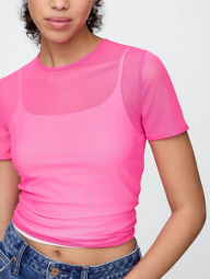 Жіноча сітчаста футболка GAP 1159844863 (Рожевий S)