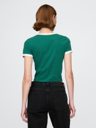 Женская укороченная футболка GAP с логотипом 1159844933 (Зеленый XS)
