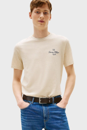 Мужская футболка Tommy Hilfiger с логотипом 1159845272 (Бежевый XXL)