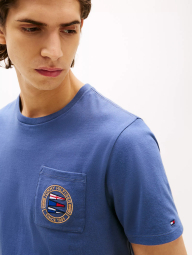 Мужская футболка Tommy Hilfiger с карманом 1159845282 (Синий M)