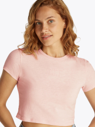 Укороченная женская футболка Tommy Hilfiger с логотипом 1159845300 (Розовый S)