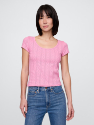 Нежная женская укороченная футболка GAP 1159845442 (Розовый M)