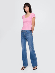 Нежная женская укороченная футболка GAP 1159845442 (Розовый M)