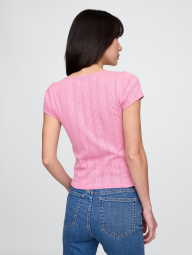 Нежная женская укороченная футболка GAP 1159845442 (Розовый M)