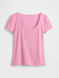 Нежная женская укороченная футболка GAP 1159845442 (Розовый M)
