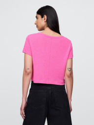 Женская укороченная футболка GAP 1159845498 (Розовый S)