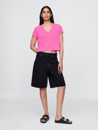 Женская укороченная футболка GAP 1159845499 (Розовый M)