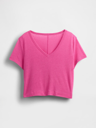 Женская укороченная футболка GAP 1159845499 (Розовый M)
