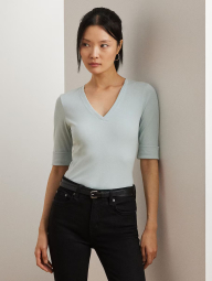 Жіноча футболка Ralph Lauren з V-подібним вирізом 1159845746 (Зелений L)