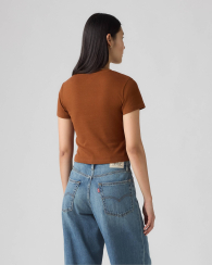 Укороченная женская футболка Levi's с нашивкой 1159845834 (Коричневый XS)