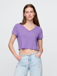 Женская укороченная футболка GAP 1159845858 (Сиреневый L)