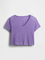 Женская укороченная футболка GAP 1159845858 (Сиреневый L)