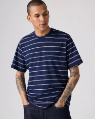 Футболка чоловіча в смужку Levi's з логотипом 1159845996 (Синій M)