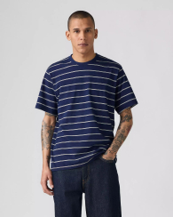 Футболка чоловіча в смужку Levi's з логотипом 1159845996 (Синій M)