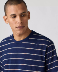 Футболка чоловіча в смужку Levi's з логотипом 1159845996 (Синій M)