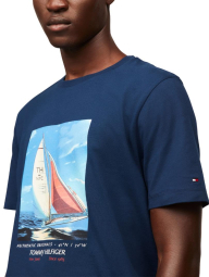 Мужская футболка Tommy Hilfiger с принтом 1159846163 (Синий L)