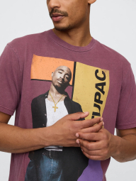 Футболка мужская GAP Tupac с принтом 1159846195 (Фиолетовый S)