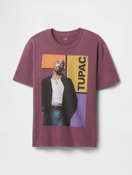 Футболка мужская GAP Tupac с принтом 1159846195 (Фиолетовый S)