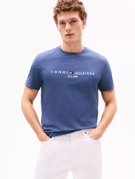 Мужская футболка Tommy Hilfiger с вышитым логотипом 1159846443 (Синий S)