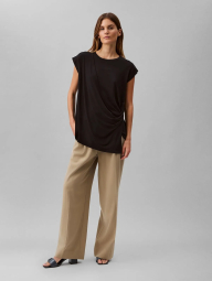 Жіноча футболка Calvin Klein з драпіруванням 1159847251 (Чорний S)