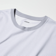 Футболка UNIQLO AIRism в смужку 1159847557 (Сірий XXL)