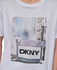 Футболка DKNY зі стразами 1159847576 (Білий S)