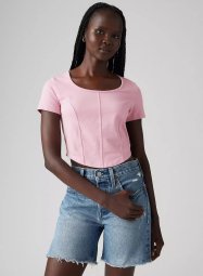 Жіноча укорочена футболка Levi's 1159848117 (Рожевий L)