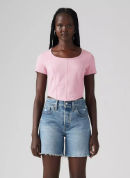 Жіноча укорочена футболка Levi's 1159848117 (Рожевий L)