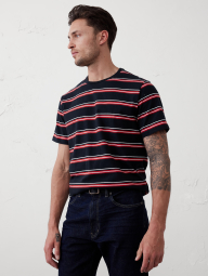 Мужская футболка Banana Republic в полоску 1159848314 (Синий S)