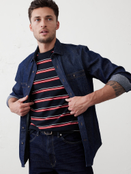 Мужская футболка Banana Republic в полоску 1159848314 (Синий S)