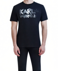 Жіноча футболка Karl Lagerfeld Paris з об'ємним логотипом 1159848446 (Чорний XL)