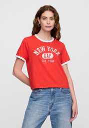 Женская футболка GAP с логотипом 1159848519 (Красный XXL)