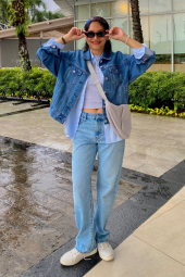 Эластичная футболка UNIQLO в полоску 1159849036 (Белый/Серый S)