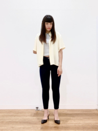 Эластичная футболка UNIQLO в полоску 1159849036 (Белый/Серый S)