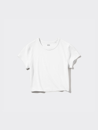 Укороченная футболка UNIQLO с технологией AIRism 1159849538 (Белый XS)