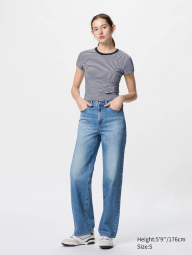 Еластична футболка UNIQLO в смужку 1159849717 (Синій/Білий XS)