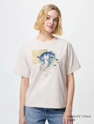 Футболка UNIQLO с принтом SKULLPANDA 1159849746 (Молочный S)