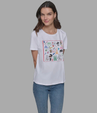 Жіноча футболка Karl Lagerfeld Paris з принтом 1159849816 (Білий S)