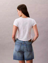 Женская футболка Calvin Klein с бархатным логотипом 1159850182 (Белый XS)