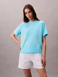 Женская футболка Calvin Klein с принтом 1159850189 (Голубой XS)