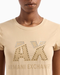 Жіноча футболка Armani Exchange зі стразами 1159850203 (Бежевий XXL)