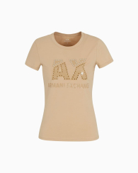 Жіноча футболка Armani Exchange зі стразами 1159850203 (Бежевий XXL)