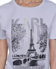 Жіноча футболка Karl Lagerfeld Paris зі стразами 1159850397 (Білий L)