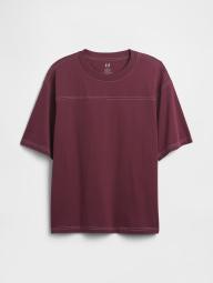 Футболка чоловіча GAP з контрастними рядками 1159850828 (Бордовий M)