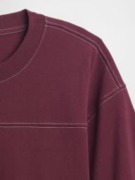 Футболка чоловіча GAP з контрастними рядками 1159850828 (Бордовий M)