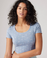 Женская укороченная футболка Levi's с принтом 1159850852 (Голубой M)